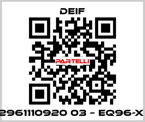 2961110920 03 – EQ96-X  Deif