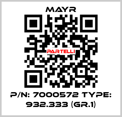 P/N: 7000572 Type: 932.333 (Gr.1) Mayr