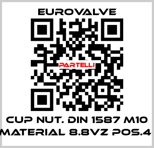 CUP NUT. DIN 1587 M10 MATERIAL 8.8VZ POS.4  Eurovalve