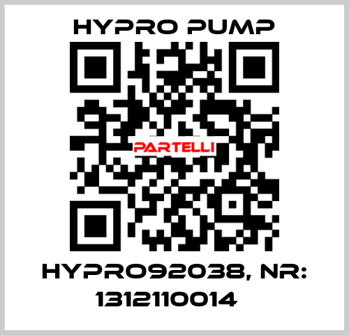 HYPRO92038, Nr: 1312110014   Hypro Pump