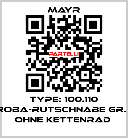 Type: 100.110 ROBA-Rutschnabe Gr. 1 ohne Kettenrad  Mayr