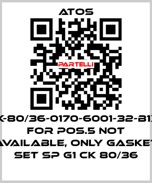 CK-80/36-0170-6001-32-B1X1 for Pos.5 not available, only gasket set SP G1 CK 80/36 Atos