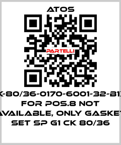 CK-80/36-0170-6001-32-B1X1 for Pos.8 not available, only gasket set SP G1 CK 80/36 Atos