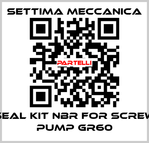 SEAL KIT NBR FOR SCREW PUMP GR60 Settima Meccanica