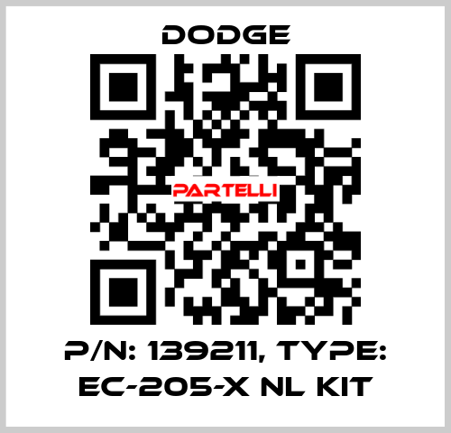 p/n: 139211, Type: EC-205-X NL KIT Dodge