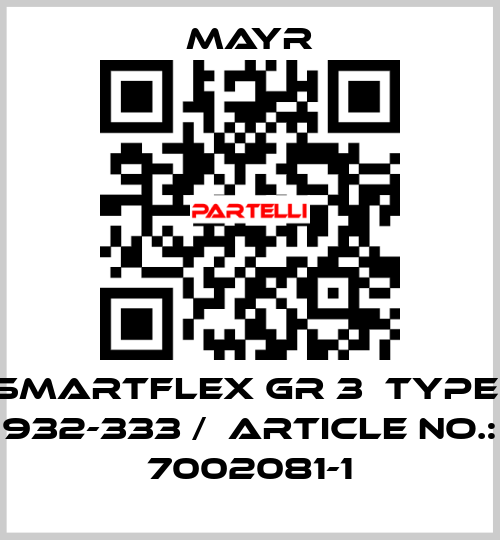 Smartflex GR 3  Type: 932-333 /  Article No.: 7002081-1 Mayr