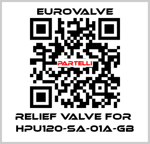 Relief valve for  HPU120-SA-01A-GB Eurovalve