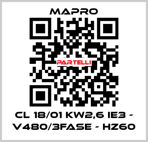 CL 18/01 kW2,6 IE3 - V480/3fase - Hz60 Mapro