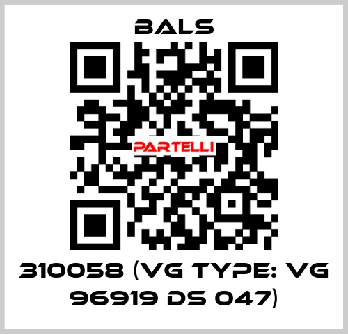 310058 (VG Type: VG 96919 DS 047) Bals