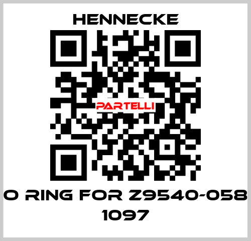 o ring for Z9540-058 1097 Hennecke