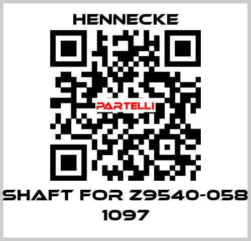 shaft for Z9540-058 1097 Hennecke