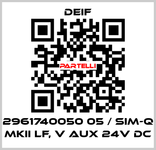 2961740050 05 / SIM-Q MKII LF, V aux 24V DC Deif