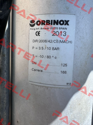 DIR/2006/42/CE(MACH) DN 125 Orbinox