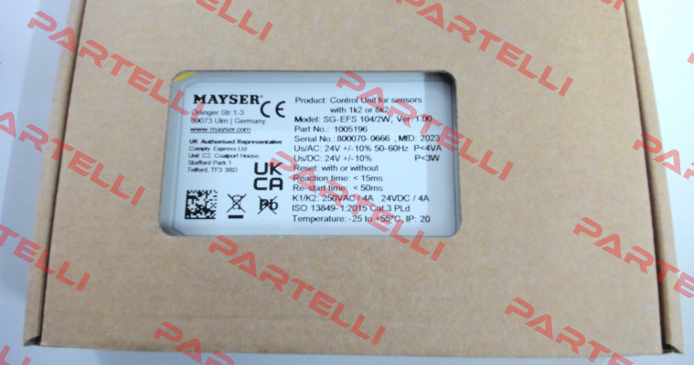 Nr. 1005196 Type SG-EFS 104 2W Mayser