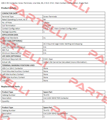 100-C09D400 Allen Bradley (Rockwell)