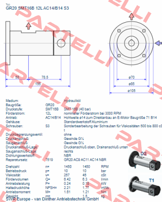 GR20 SMT 16B 12L AC14/B14 S3 Settima