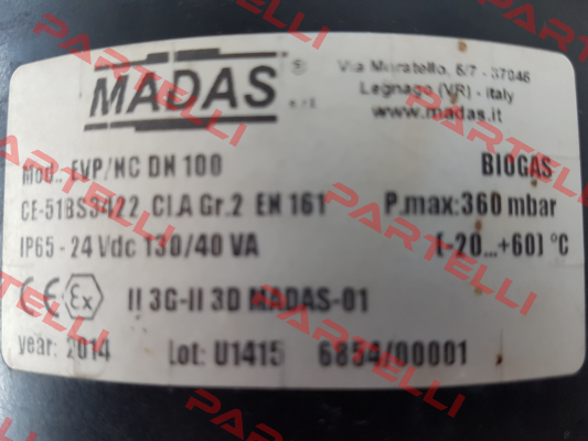 EVP/NC DN100  Madas