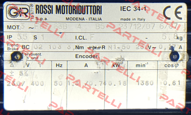 FO 63B 4 B5 23712/07 6/07 - replaced by HBZ 63B 4 230.400-50 B5  Rossi