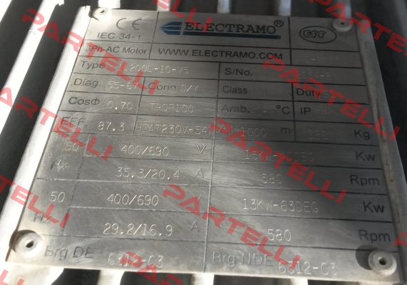 1 L 200L-10-V5  sn 042954-8 obsolete replaced by R015.00D10F40  Electramo