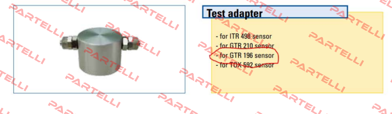 Flow adapter for GTR 196  Ados