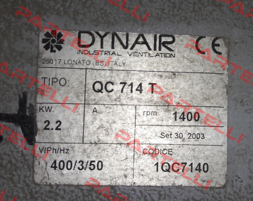 Fan Blade/Wing For Type: QC 714 T (1QC7140)  Dynair