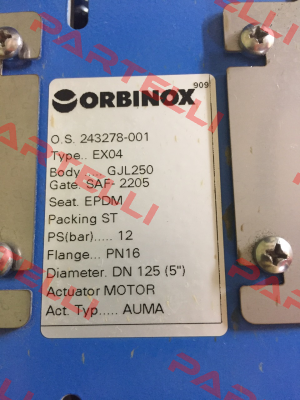 EX DN 125 mit OS 243278-001  Orbinox