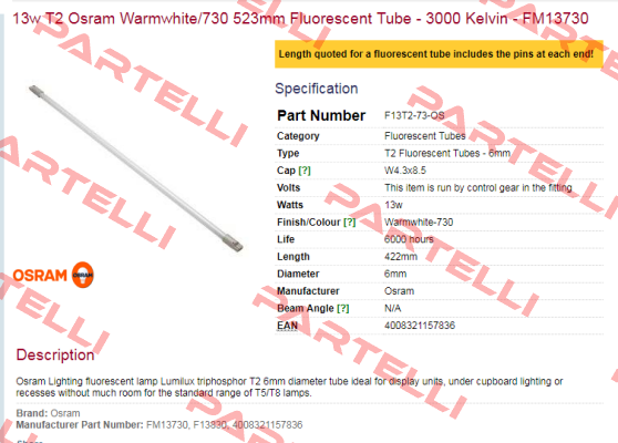 F13T2-73-OS obsolete Osram