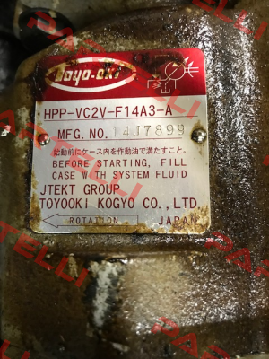 HPP-VC2V-F14A3-A has been replaced with new model HPP-VC2V-F14A3-B  JTEKT FLUID POWER SYSTEMS CORPORATION (ex. Toyooki)