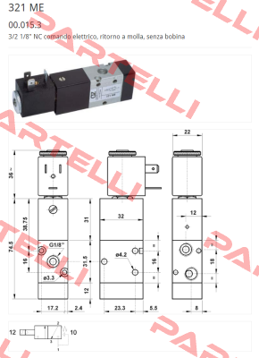 00.015.3 Type 321 ME, 1/8" AZ Pneumatica