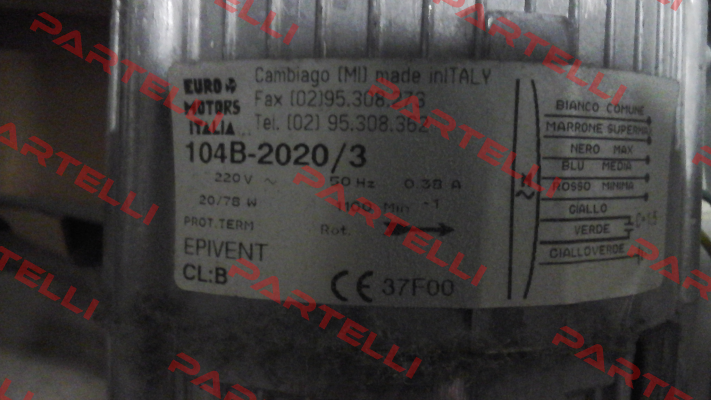 104 B - 2020 / 3 obsolete, alternative 104B-3045/1Q Euro Motors Italia