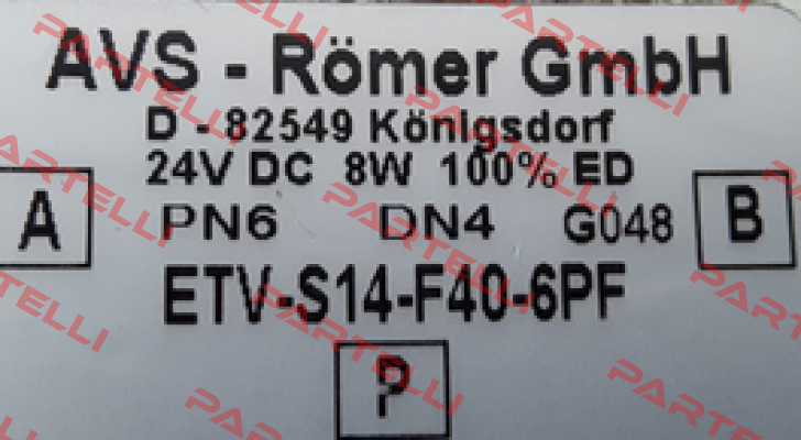 ETV-S14-F40-6PF  OEM for Thermoplan  Avs Römer