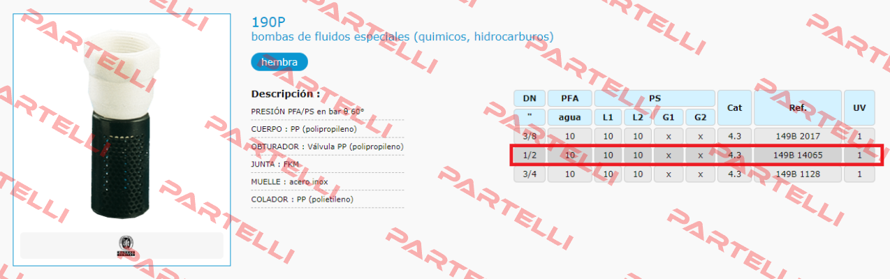 10061031 Type 190P ½“  Socla