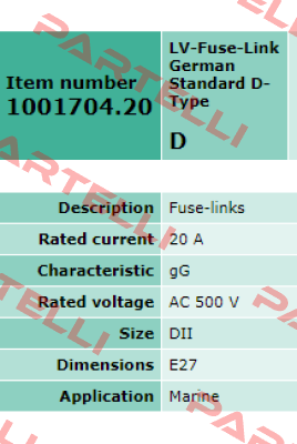 1001704.20 obsolete, replacement 1001704.20FF  Siba