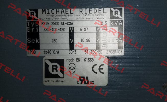 RSTN2500UL-CSA Michael Riedel Transformatorenbau