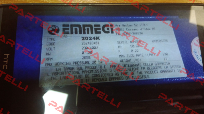 2024K -230/400 V (Code252403001) Emmegi