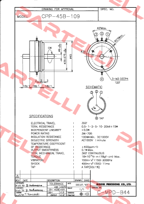 CPP-45B-109-1K Midori Precisions Co., Ltd.