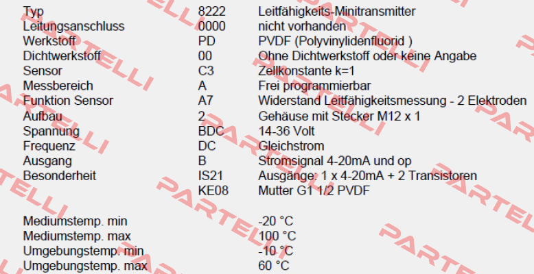 P/N: 00559612, Type: 8222-0000-PD00-C3-A-A7-2-BDC/DC-B * IS21+KE08 Burkert