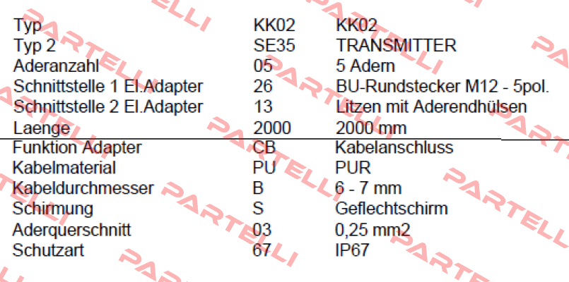 P/N: 00438680, Type: KK02-SE35 -05-26-13-2000-CB-PU-B-S-03 Burkert