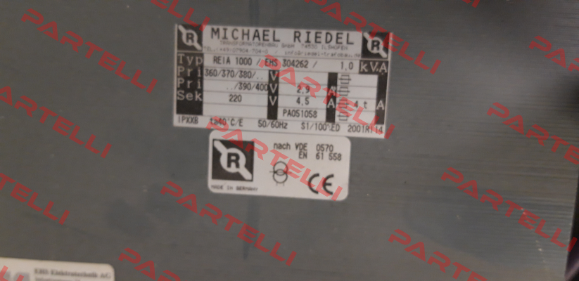 P/N: 0053/00000196 Type: REIA1000 1000VA IP00 Michael Riedel