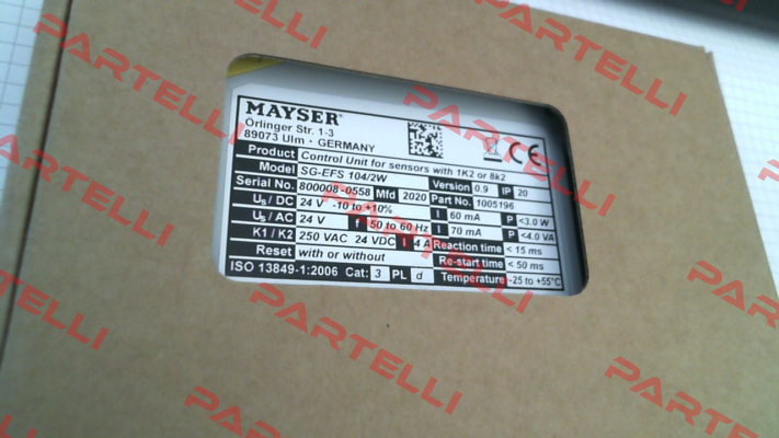 7554-1893 - SG-EFS 104 2W 24 V Mayser