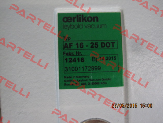 12416  AF 16 - 25 DOT  Auspuff-Filter  Anschluss DN 25KF Leybold