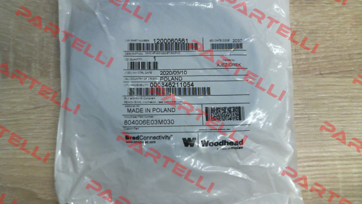 PN:1200060561 (804006E03M030), Type: MMC-4P-4W-MM-ST-3M-PVC Molex