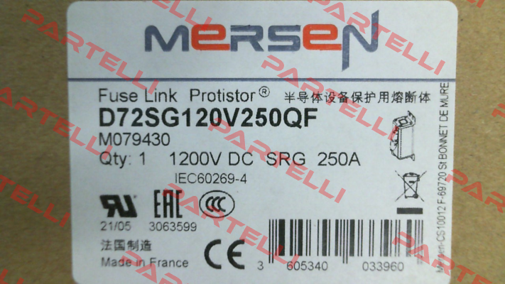 D72SG120V250QF (M079430) Mersen