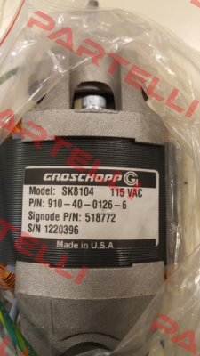 Model: SK8104 115VAC P/N: 910-40-0126-6  (proprietary)  Groschopp