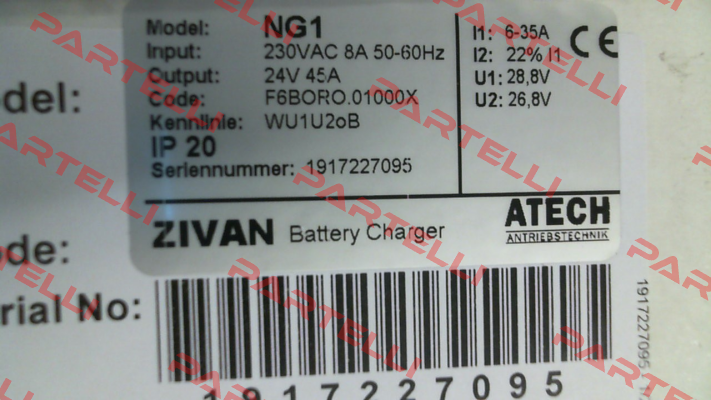 F6BORO.01000X , type  NG1 230/24V 35 A ZIVAN