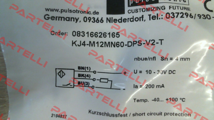 p/n: 08316626165, Type: KJ4-M12MN60-DPS-V2-T Pulsotronic