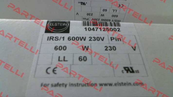 IRS/1 (= IRS) 600 W 230 V Elstein