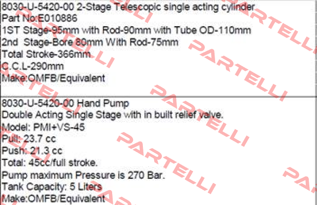 E010886   OMFB Hydraulic