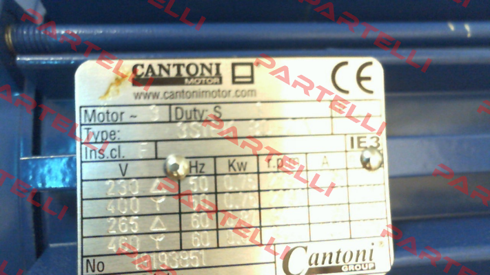 P/N: 1108A002425IE3, Type: 3SIEK 80-2A Cantoni