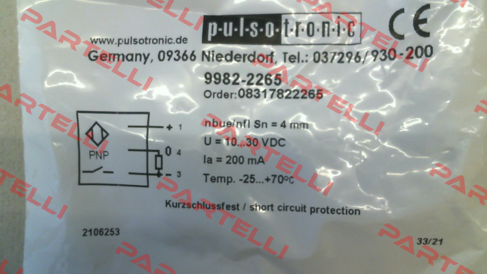 9982-2265 \ KJ4-M12MN50-DPS-V2 Pulsotronic